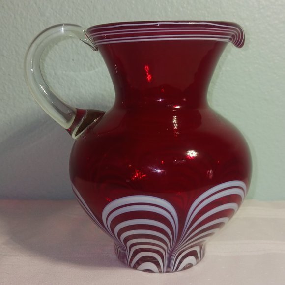 Vintage Durand Ruby Red Art Glass Pitcher ca 1924 - 1934 - Picture 3 of 6